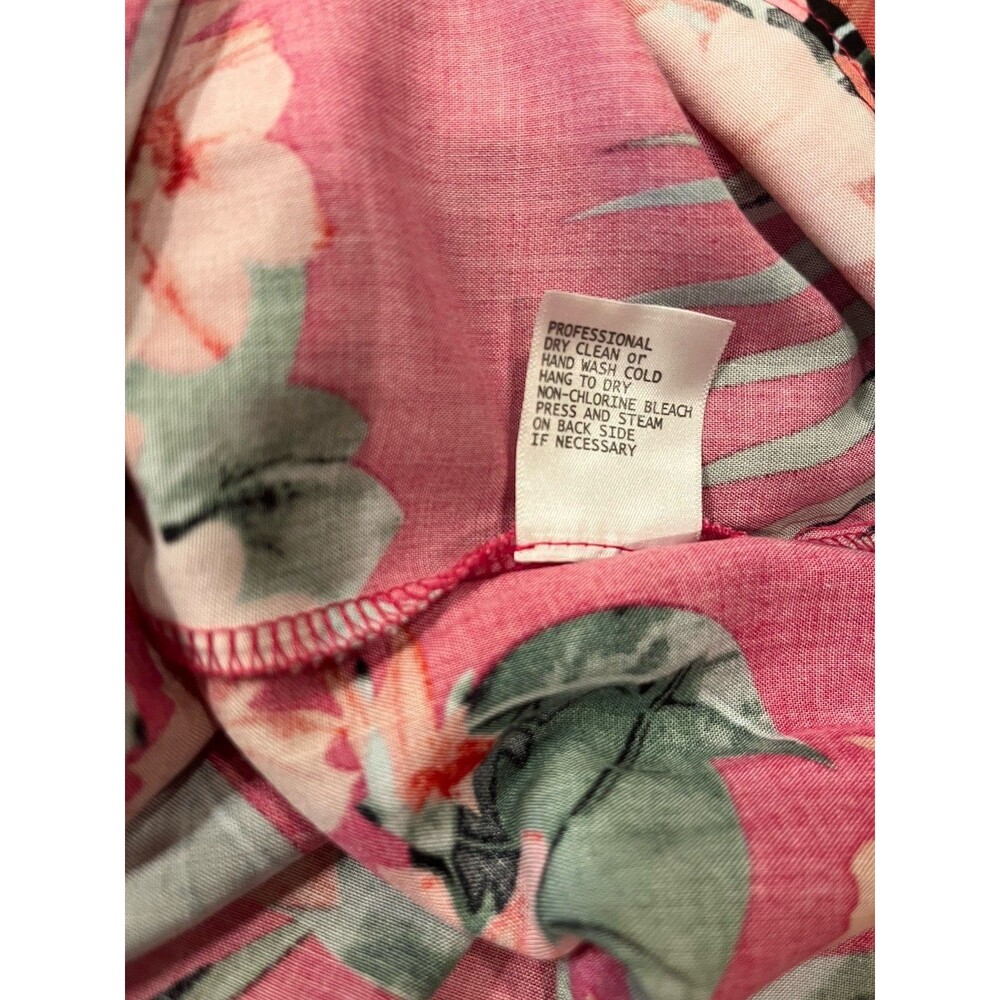 Rachel Rachel Roy Women’s V-Neck Top Flutter Sleeve 3X Tropical Print Pink - Picture 3 of 6